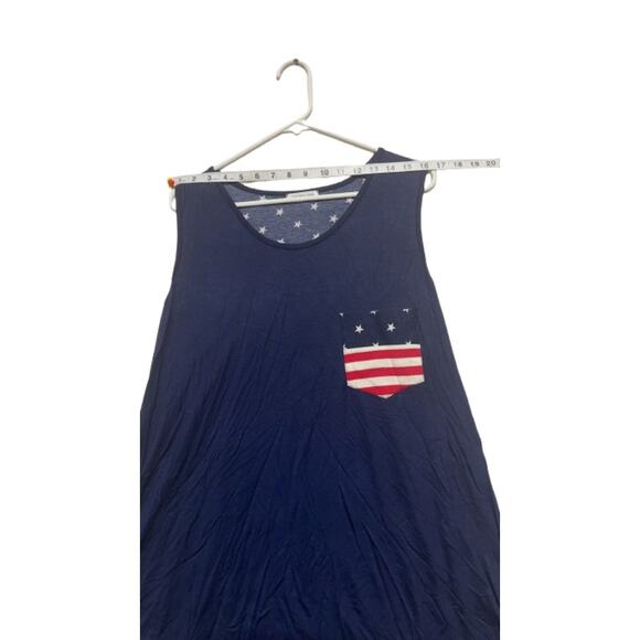 Chic Soul "Red, White, And Beautiful" Tank Navy - Size 2X - Picture 3 of 10